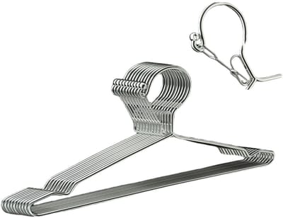 Dailygoods- Draadkleerhangers 10 Stuks - 25 lbs Draagvermogen - Slank/Metalen - Winddichte Haak - Ruimtebesparend - 36,5 cm Zilver - Kledinghangers