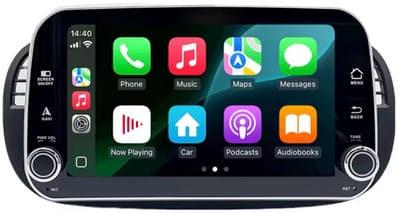 Navigatiesysteem auto met scherm - autoradio geschikt voor CarPlay en Android auto - bluetooth radio - geschikt voor Fiat 500 2007-2015