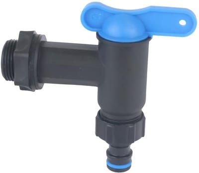 Dailygoods - Aftapkraan voor regenton met afdichting en borgmoer, 3/4 inch