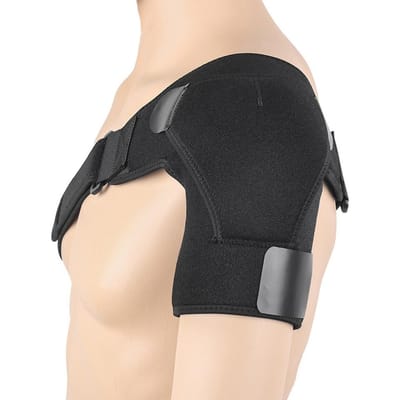 Verstelbare Schoudersteun Brace Pad Riem Band Strap Wrap Neopreen Schouder Compressie Mouwen Rugbrace Beschermer Mannen Vrouwen St Praktisch Gebruik zwart