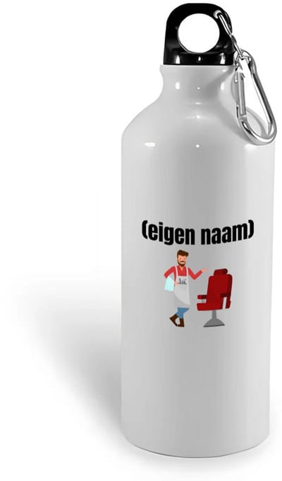 Hacebo® - kapper met eigen naam waterfles - Kapper - iemand die kapper is - barbershop - cadeau - verjaardag - zelf gepersonaliseerd - water fles - 400ML