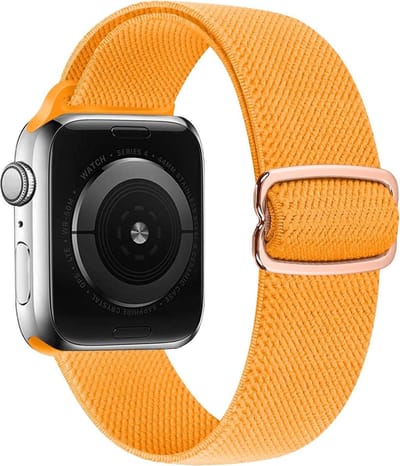 By Qubix - Geschikt voor Apple Watch bandje - Solo Loop Nylon bandje - Oker- Geschikt voor Apple Watch 38mm / 40mm / 41mm / 42mm - nylon - bandje iWatch