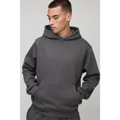 Essential Regular Fit Over the Head Hoodie | Charcoal | Size XS