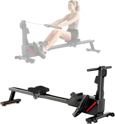 CLVP® Roeitrainer Inklapbaar - Hometrainer - Roeimachine Fitness - Zwart