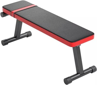 Opvouwbare Trainingsbank - Fitnessstoel Huis - Kracht Training - Zwaar Uitgevoerde Constructie - 800 Pond Capaciteit - Rood
