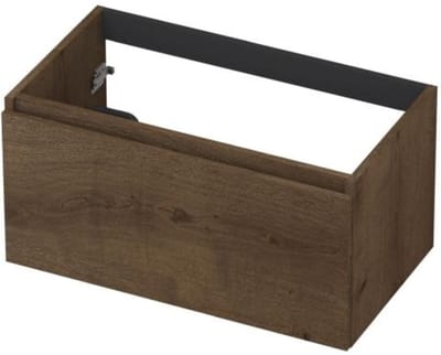 INK - Onderkast 1L Greeploos Houten Keerlijst Fineer - 800x450x400 Mm - Chocolate Fineer