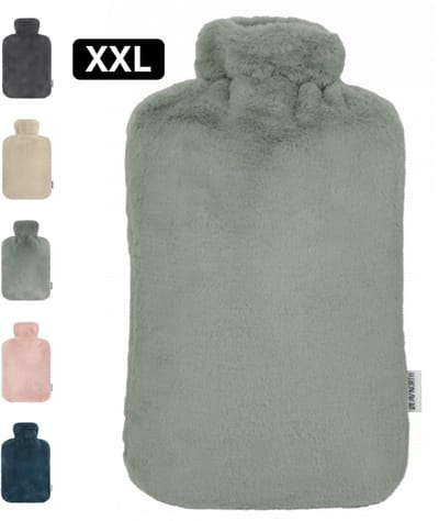 Ølav North - XXL Kruik met Nordic Fur hoes - Incl geschenkverpakking - Tot 8 uur warmte - Heerlijk zacht - Warmwaterkruik - 3.4 liter – Forest Green - Cadeau voor haar, vrouw, vriendin