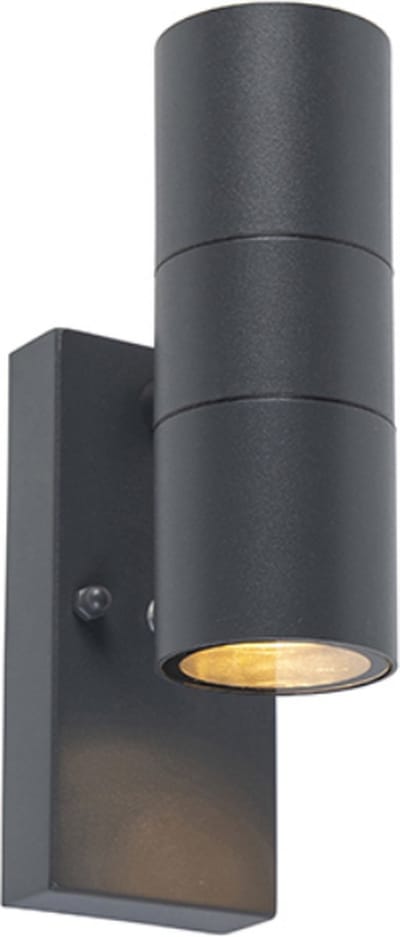 QAZQA duo - Moderne Buitenlamp Up Down voor buiten - 2 lichts - D 110 mm - Donkergrijs - Buitenverlichting