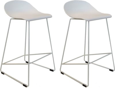Livin24 Scandinavische Barkruk Ellen wit 66cm - Barkrukken set van 2 - barstoel