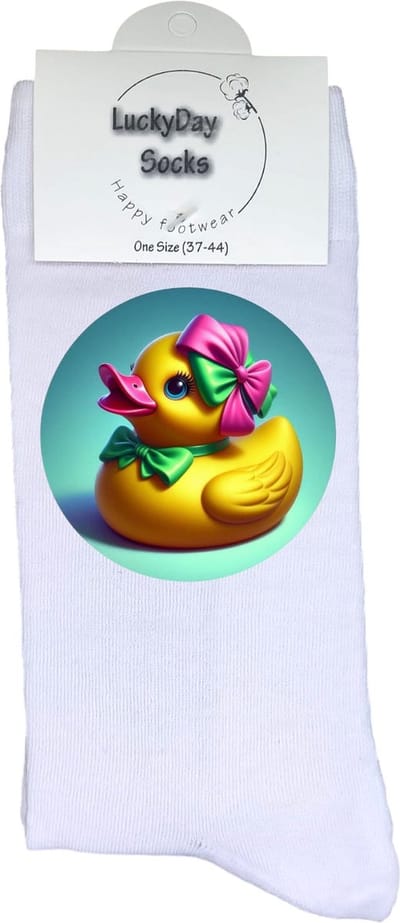Eend - Opkikker - Grappige sokken - Valentijns cadeau - Verjaardag cadeau - Grappig - Strikken - Leuke sokken - Vrolijke sokken - Kleurrijk - Kerst Sokken - Vaderdag - Moederdag - Kerstcadeau - Socks die Happy maken - 37-44