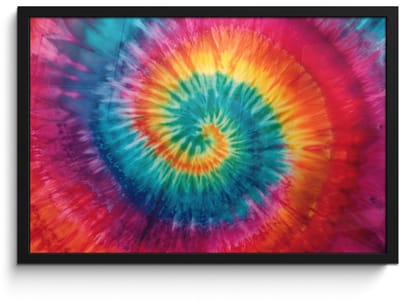 Poster in lijst - Fotolijst 60x40 cm - Posters - Regenboogkleuren - Tie dye - Posterlijst zwart - Decoratie - Wanddecoratie woonkamer - Muurdecoratie slaapkamer