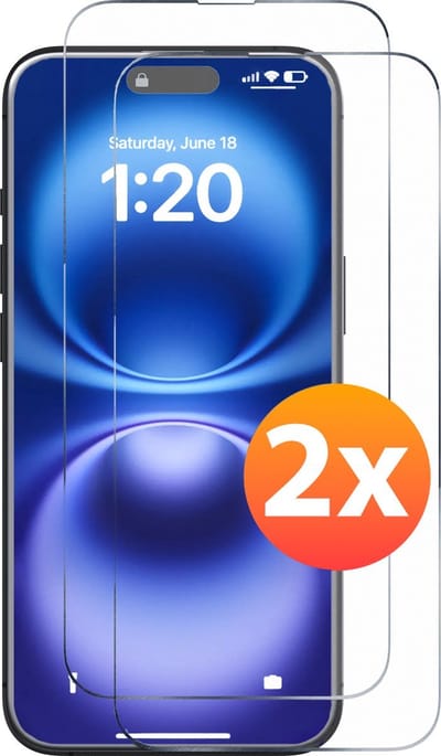Screenprotector - 2 stuks - Geschikt voor iPhone 16 Plus Tempered Glass - Extra Sterk – beschermglas