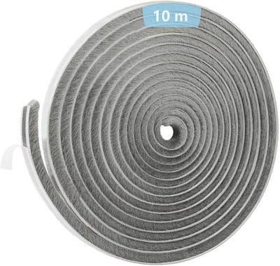 Zelfklevende Tochtstopper - Borstelafdichting voor Ramen en Deuren 10m x 9mm