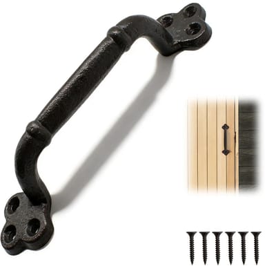 Dailygoods - Retro Deurgrepen - Gietijzeren Keukengrepen - Duurzaam en Robuust - Zwart - Geschikt voor Houten Deuren - Vintage Deurgreep - Voor Kledin...