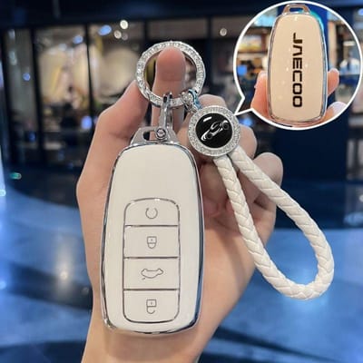 Étui pour clé de voiture Porte-clés Pour Chery Jaecoo J8 J7 8 7 Phev Housse de protection Coque Support Accessoires key fob for Jaecoo gray