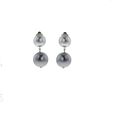 Behave - Oorclips - Clip oorbellen - Parel - Grijs - 4cm