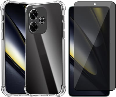 Hoesje geschikt voor Poco F6 - Privacy Screenprotector Volledig Dekkend Glas - Shockproof Transparant