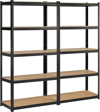 Set van 2 Kelderplanken - Opbergrek - Metalen stellingkast - Heavy Duty - 60cm x 120cm x 200cm