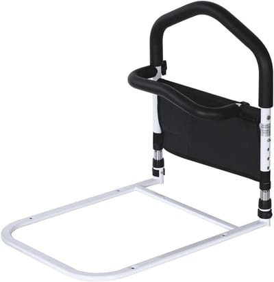 Bedhek - Bedbeugel Hulpmiddel - Veilig Opstaan - Verstelbare Hoogte - 53x40x56 cm - Zwart