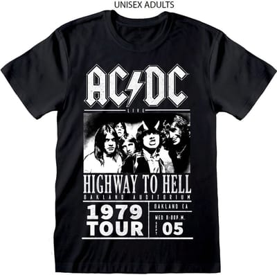 AC/DC Highway To Hell 1979 Tour T-Shirt ACD08625TSB Black-S