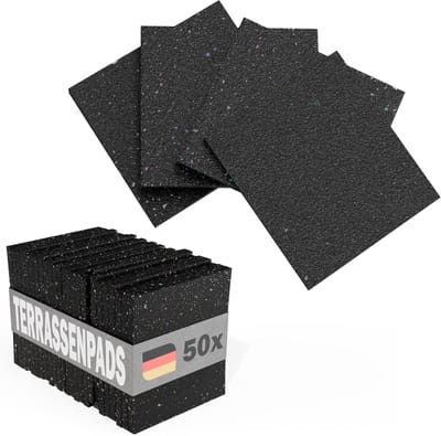 Terrasondertegels 50 Stuks - Onderlaag voor Terras - Bescherming Buitenruimte - Schokbestendig Waterdicht - 90x90x10mm - Zwart