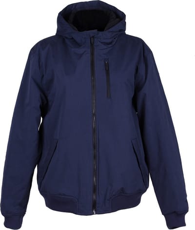 Marineblauwe geïsoleerde jas met capuchon