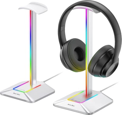 RGB Hoofdtelefoonstandaard met Draadloze Oplading en 7 Verlichtingseffecten