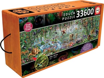 Legpuzzel - Jungle Puzzel - Ontspannen Tijdverdrijf - 33600 Stukjes - 157x570cm - Aardse Tinten