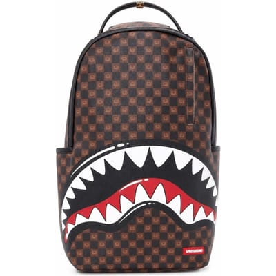 Sprayground Heren Tas Bruin 910B8634 Sharks in Paris WTF Bubble