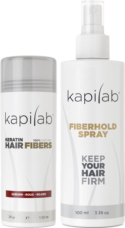 Kapilab Hair Fibers Voordeelset 29 gram - Kastanjebruin - Keratine Haarvezels voor direct voller haar - 100% natuurlijk - Gemaakt in Europa