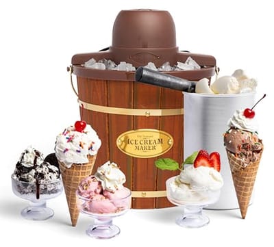 Elektrische IJs machine Met Draagbaar Handvat - 4 Liter in Minuten, Voor Yoghurt en Gelato
