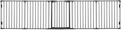 Merax Puppyren 2-in-1 – Welpenren met Deur – Hondenhek Binnen – Opvouwbaar Puppyhek – 300 cm – Zwart – Voor Kleine & Middelgrote Honden