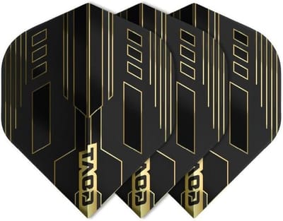 Dart Flights - Dart Accessoires - Precisie Werpen - 100 Micron Materiaal - 3 Standaard Stuks - Goud Zwart