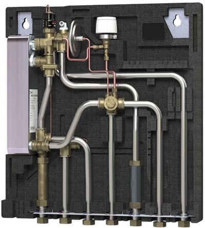 Danfoss Woningstation Evoflat FSS 1 Hoekinstap HT-verwarming, 43kW, Isolatiekap, Circu, 145B0969