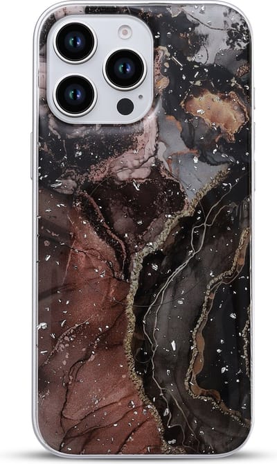 Casemania Hoesje Geschikt voor Apple iPhone 16 Pro - Zwart - Marmer Back Cover met Camera Bescherming - Geschikt voor MagSafe