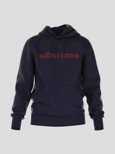Björn Borg Essential 3 Hoodie Heren Trui met Capuchon - Katoen - Donkerblauw - Maat M