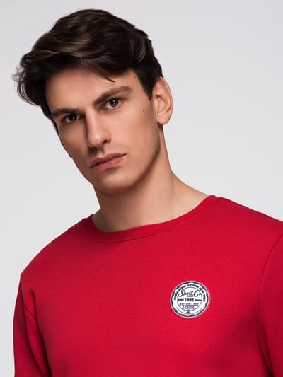 OMBRE Sweater - Regular Fit - Katoen - Lange Mouw Donkerrood S