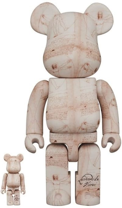 400% & 100% Bearbrick Set - Leonardo Da Vinci (Vitruvian Man)