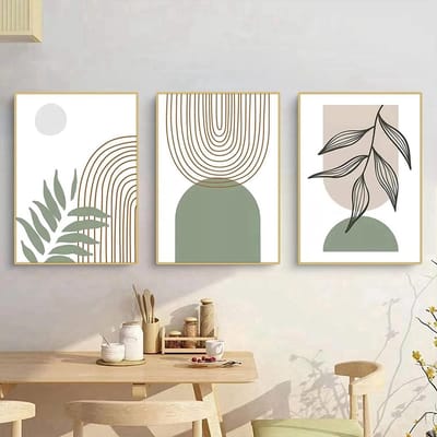 Abstracte Poster Set - Bohemian Wanddecoratie - Woonkamer Verfraaien - Hoge Kleurnauwkeurigheid - 3x 40x60cm - Stijl 3