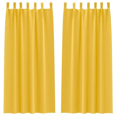 vidaXL Zwart-out Gordijnen met Ringen 2 st Mosterdgeel 225 x 140 cm