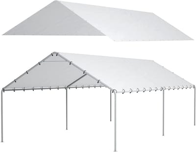 Zware Kwaliteit Carport Vervangende Luifelhoes Wit - Waterdicht en UV-Bestendig