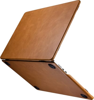 NorthLife Geschikt voor MacBook Air 13 inch (2022-2026) Leren cover hoes - case - Cognac