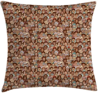 ABAKUHAUS Gekritzel-kussenhoes – Dubbelzijdig bedrukt – 40x40 cm – Meerkleurig