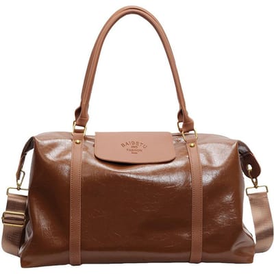 Modieuze Waterdichte Sport Schoudertas Droog Nat Scheiding Sport Gym Tas Korte Afstand Zakenreis Eenvoudige Handbagage Tas bruin