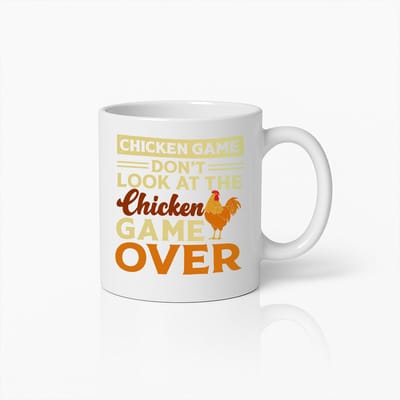330ml Grappige "Chicken Game" Quote Mok – Unieke Keramische Koffiebeker voor Kip Liefhebbers