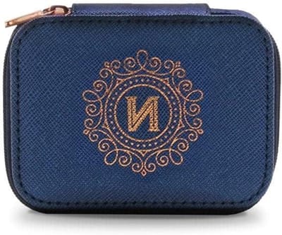 Gepersonaliseerd Juwelendoosje - Reis Etui - Sieraden Opbergen - Met Initiaal - 10 x 8 x 5 cm - Blauw