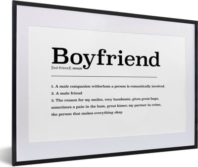 Fotolijst incl. Poster - Woordenboek - Vriend - Quotes - Vriend definitie - Spreuken - 60x40 cm - Posterlijst