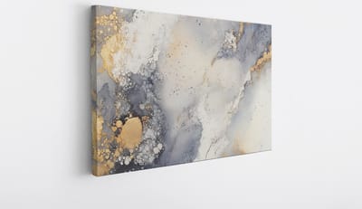 Saammp Canvas Schilderij - Marmer - Abstract kunstwerk - Goud - 30x20 - Foto op canvas - Wanddecoratie - Muurdecoratie Woonkamer - Slaapkamer decoratie - Canvas Print