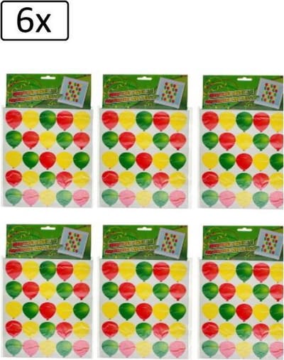 6x Raam sticker ballonnen 35cm x 50cm - Carnaval thema feest verjaardag ballon raamsticker themafeest party