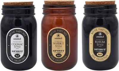 Laguiole | Geurkaarsen set 3st - Unieke geuren Cognac -Whisky - Rum - Perfect geschenkset